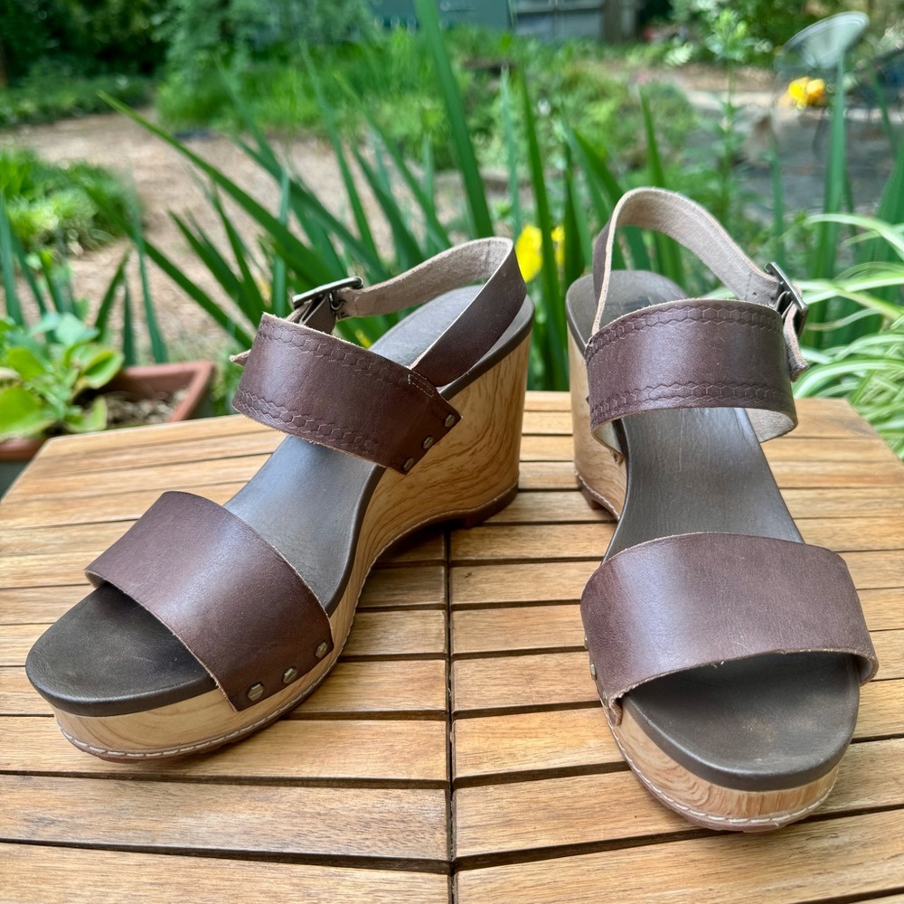 TIMBERLAND Earthkeepers Tilden Leather Wedge Sandals 8.5